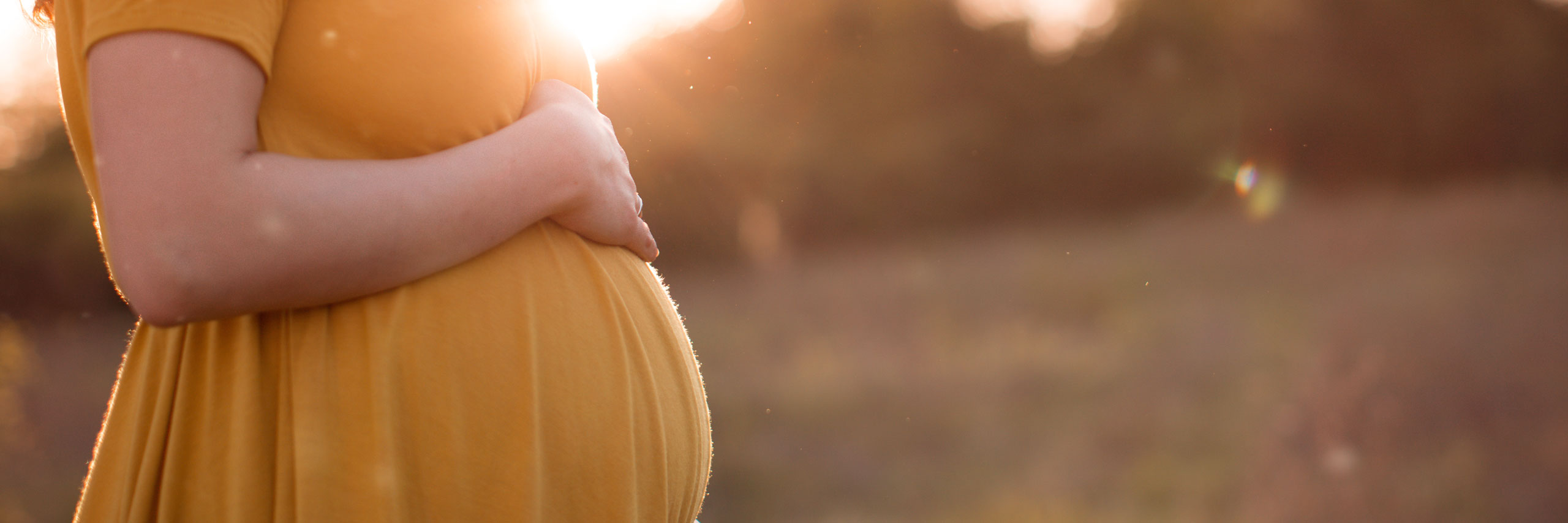 iStock-529416460_2560x864px Schwangere Frau in der Abendsonne